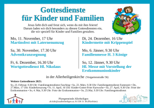 Gottesdienste für Kinder und Familien