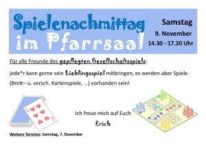 Spielenachmittag im Pfarrsaal